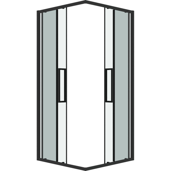 Душевое ограждение Grossman Cosmo 80x80 см 300.K33.02.8080.21.00, чёрный матовый/прозрачное - фото 2