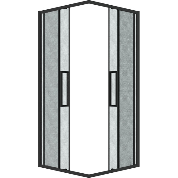Душевое ограждение Grossman Cosmo 90x90 см 300.K33.02.9090.21.02, чёрный матовый/шиншилла - фото 