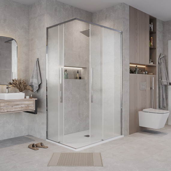 Душевое ограждение Grossman Galaxy 90x80 см 300.K33.01.9080.10.02, хром/шиншилла - фото 4