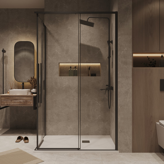 Душевое ограждение Grossman Galaxy 110x100 см 300.K33.01.1110.42.00, графит сатин/прозрачное - фото 5