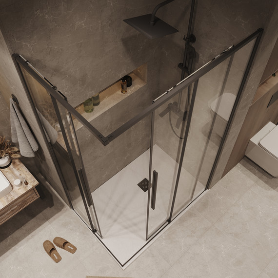 Душевое ограждение Grossman Galaxy 110x100 см 300.K33.01.1110.42.00, графит сатин/прозрачное - фото 6