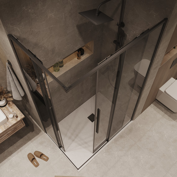 Душевое ограждение Grossman Galaxy 120x80 см 300.K33.01.1280.21.10, чёрный матовый/тонированное - фото 6