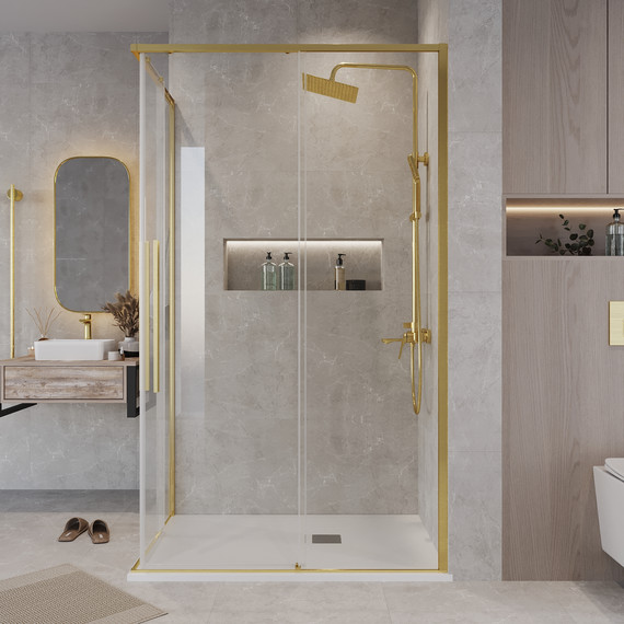 Душевое ограждение Grossman Galaxy 120x80 см 300.K33.01.1280.32.00, золото сатин/прозрачное - фото 5