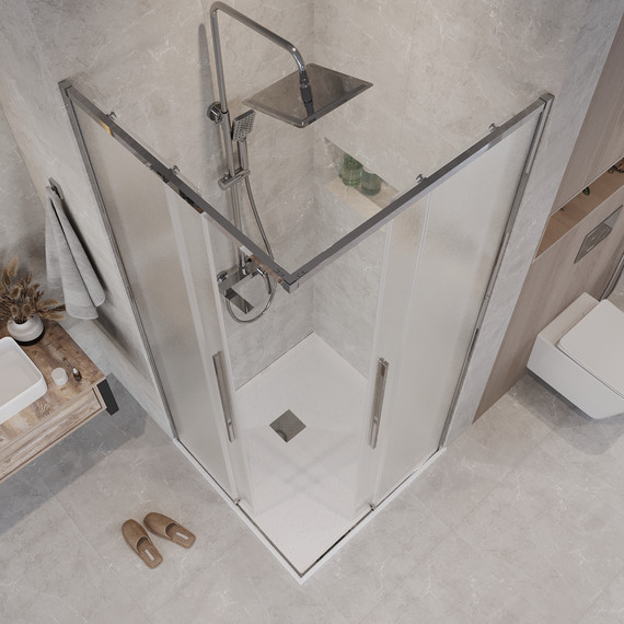 Душевое ограждение Grossman Galaxy 80x80 см 300.K33.01.8080.10.02, хром/шиншилла - фото 6