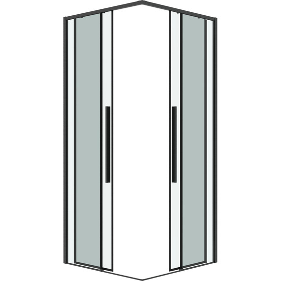 Душевое ограждение Grossman Galaxy 80x80 см 300.K33.01.8080.42.00, графит сатин/прозрачное - фото 2