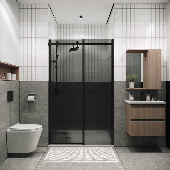 Душевая дверь Grossman Classic 100 см 100.K33.04.100.21.10, чёрный матовый/тонированное - фото 5