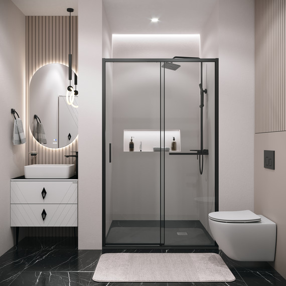 Душевая дверь Grossman Style 100 см 100.K33.05.100.21.00, чёрный матовый/прозрачное - фото 4