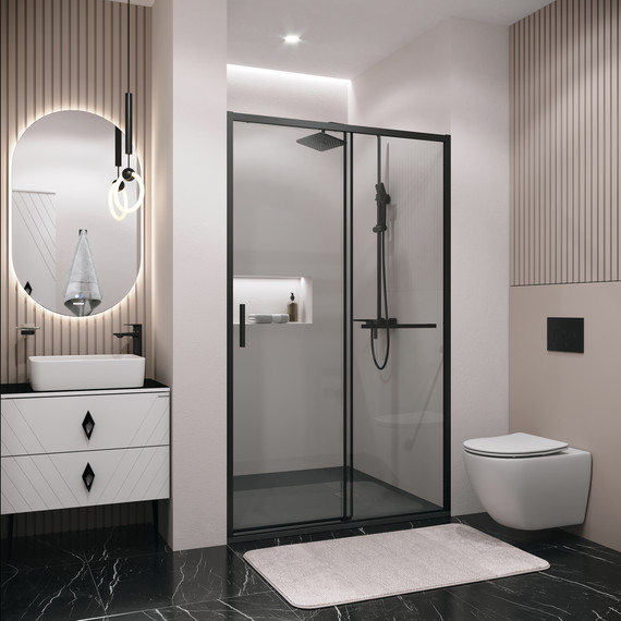 Душевая дверь Grossman Style 100 см 100.K33.05.100.21.00, чёрный матовый/прозрачное - фото 5