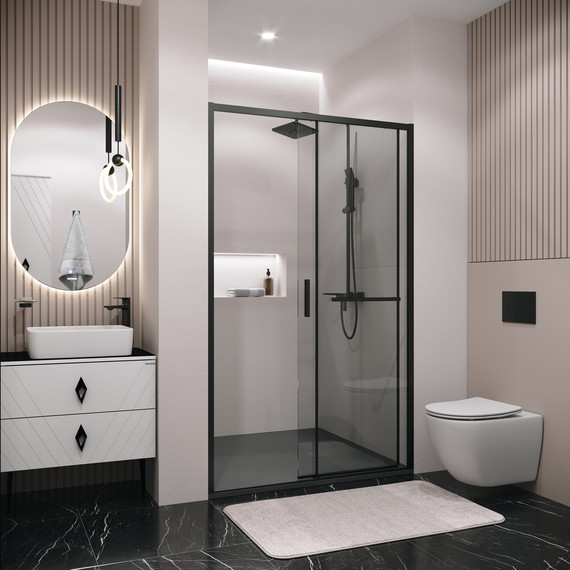 Душевая дверь Grossman Style 100 см 100.K33.05.100.21.00, чёрный матовый/прозрачное - фото 6