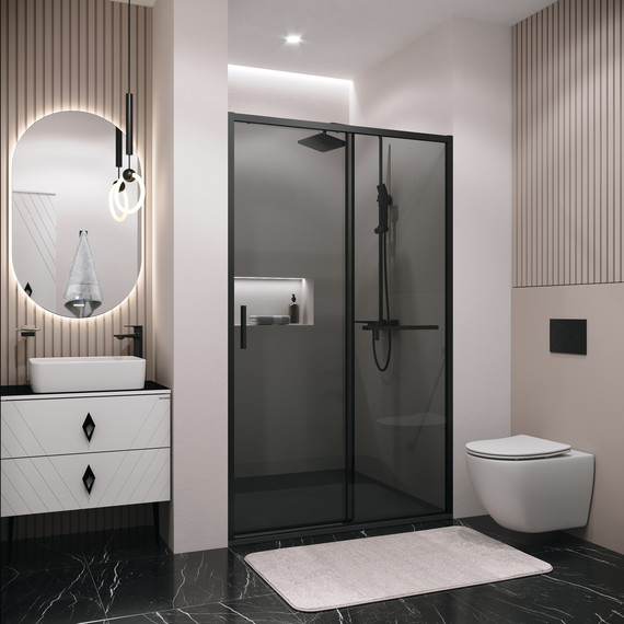 Душевая дверь Grossman Style 120 см 100.K33.05.120.21.10, чёрный матовый/тонированное - фото 4