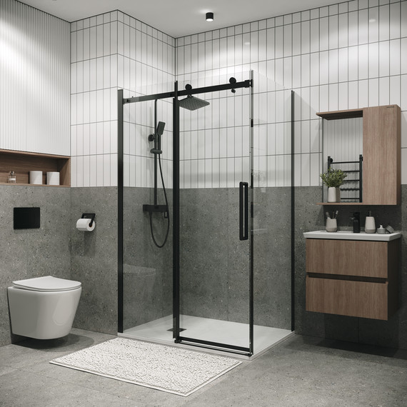 Душевое ограждение Grossman Classic 120x90 см 120.K33.04.1290.21.00, чёрный матовый/прозрачное - фото 