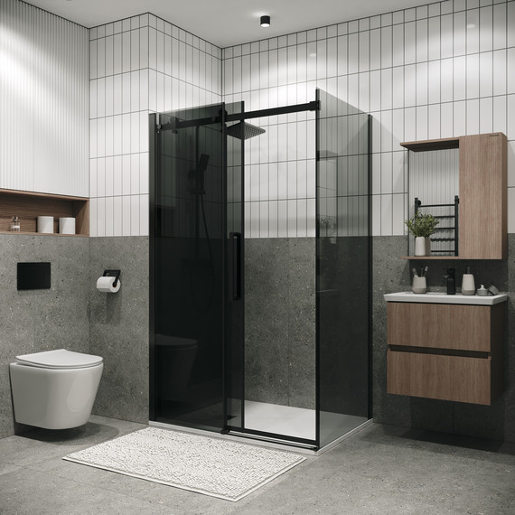 Душевое ограждение Grossman Classic 110x80 см 120.K33.04.1180.21.10, чёрный матовый/тонированное - фото 4