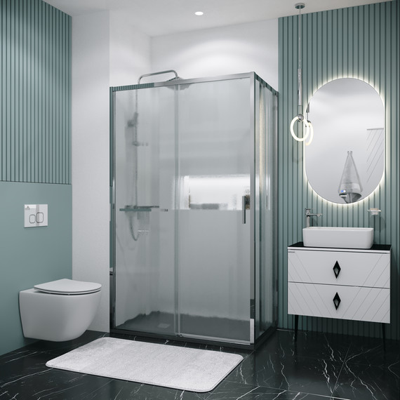 Душевое ограждение Grossman Style 100x80 см 120.K33.05.1080.10.02, хром/шиншилла - фото 