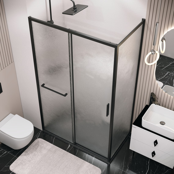 Душевое ограждение Grossman Style 120x80 см 120.K33.05.1280.21.02, чёрный матовый/шиншилла - фото 4