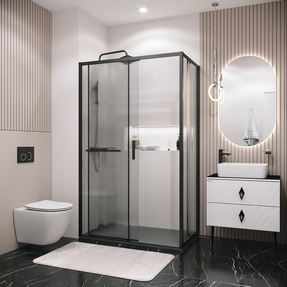 Душевое ограждение Grossman Style 120x90 см 120.K33.05.1290.21.02, чёрный матовый/шиншилла - фото 5