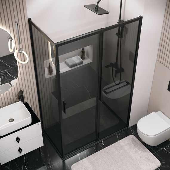 Душевое ограждение Grossman Style 100x70 см 120.K33.05.1070.21.10, чёрный матовый/тонированное - фото 3