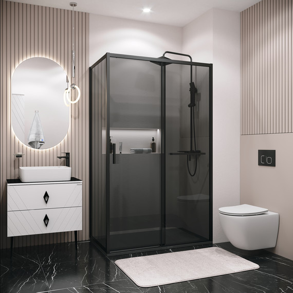 Душевое ограждение Grossman Style 120x90 см 120.K33.05.1290.21.10, чёрный матовый/тонированное - фото 5