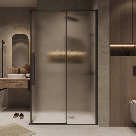 Душевое ограждение Grossman Galaxy 120x70 см 300.K33.01.70R12L.21.02, чёрный матовый/шиншилла - фото 5