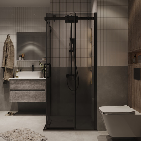 Душевое ограждение Grossman Classic 90x90 см 300.K33.04.9090.21.10, чёрный матовый/тонированное - фото 4