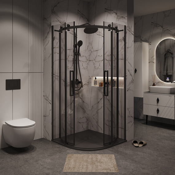 Душевое ограждение Grossman Classic 90x90 см 301.K33.04.9090.21.00, чёрный матовый/прозрачное - фото 5