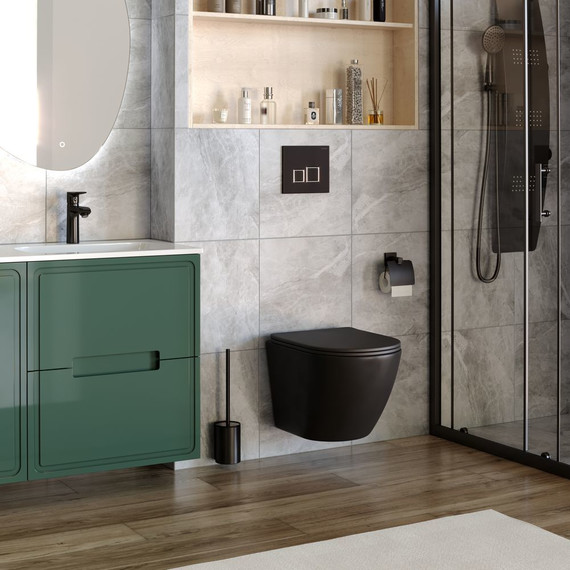 Унитаз подвесной безободковый Taliente Amato AM25010 Grigio с крышкой микролифт, серый, Цвет производителя: серый - фото 4