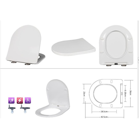 Унитаз подвесной безободковый Taliente Amato AM25010 Grigio с крышкой микролифт, серый, Цвет производителя: серый - фото 6