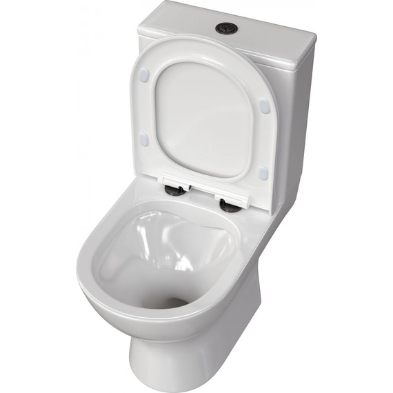 Унитаз-компакт безободковый Taliente Arte AR35045+Nero pulsante с крышкой микролифт - фото 3