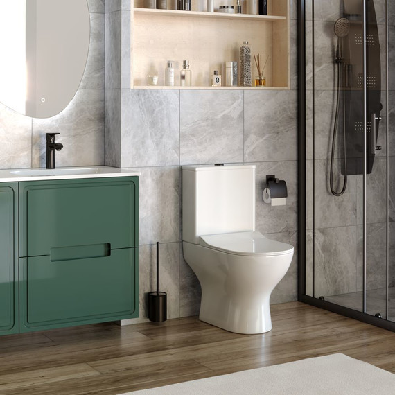 Унитаз-компакт безободковый Taliente Arte AR35045+Nero pulsante с крышкой микролифт - фото 5