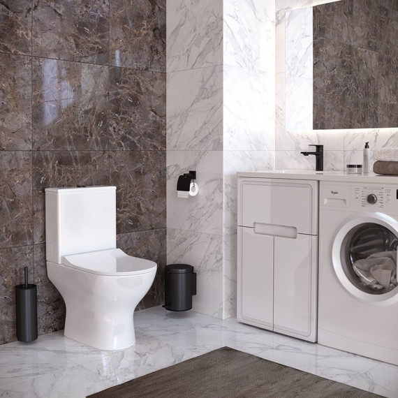 Унитаз-компакт безободковый Taliente Arte AR35045+Nero pulsante с крышкой микролифт - фото 6