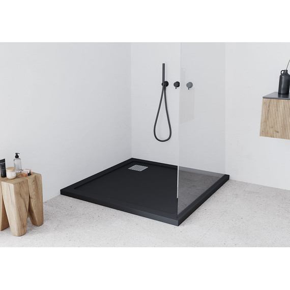 Поддон каменный Taliente 100x100 см PTA-ST-100Bstone, чёрный матовый - фото 