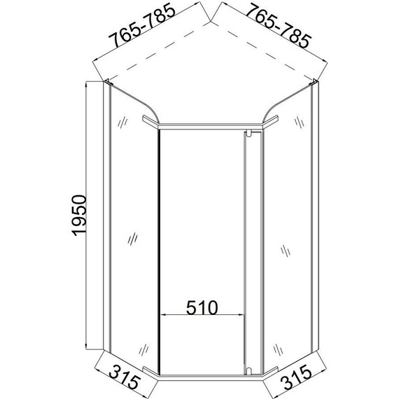 Душевое ограждение Taliente 80x80 см TA-08083-1CB, чёрный/прозрачное - фото 4