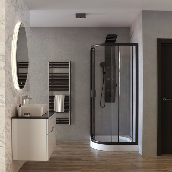 Душевое ограждение Taliente 90x90 см TA-09091-1CB, чёрный/прозрачное - фото 3