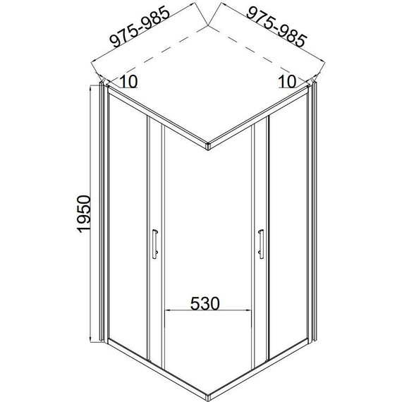 Душевое ограждение Taliente 100x100 см TA-10102-1CB, чёрный/прозрачное - фото 4