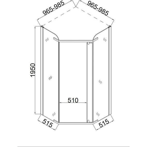 Душевое ограждение Taliente 100x100 см TA-10103-1CP, хром/прозрачное - фото 4