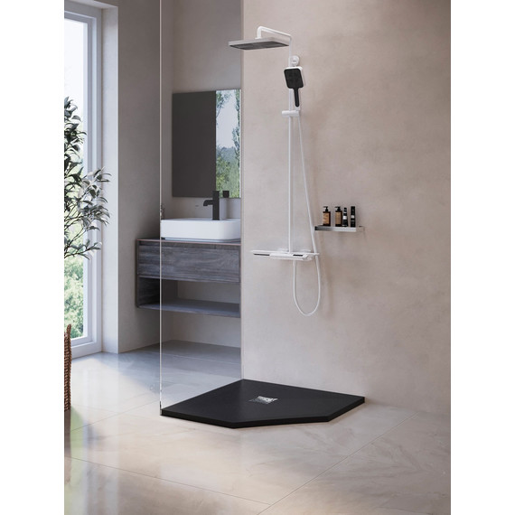 Каменный поддон RGW ST/T-0100G 100х100 см 16155100-02, графит - фото 2