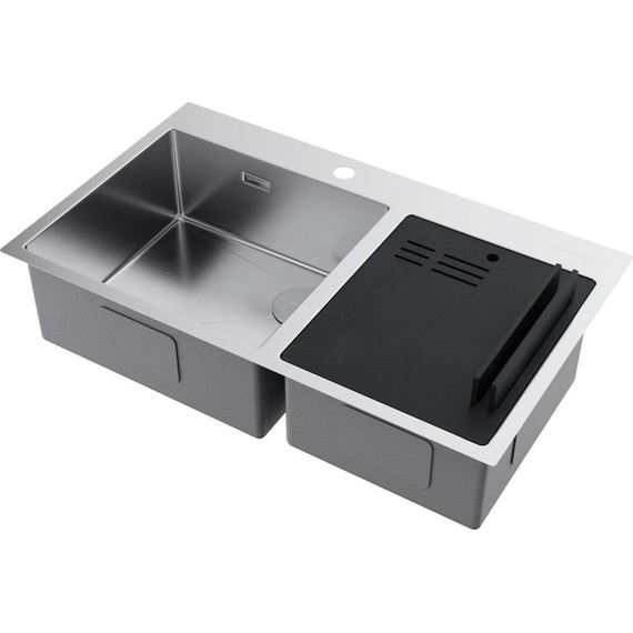 Кухонная мойка Omoikiri Akisame 86-2 Side IN 1,2 мм 4997021, Цвет производителя: нержавеющая сталь - фото 