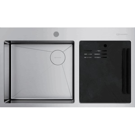 Кухонная мойка Omoikiri Akisame 86-2 Side IN 1,2 мм 4997021, Цвет производителя: нержавеющая сталь - фото 2