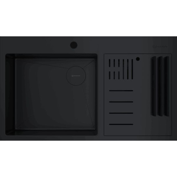 Кухонная мойка Omoikiri Akisame 86-2 Side GB 1,2 мм 4997047, графит, Цвет производителя: графит - фото 2