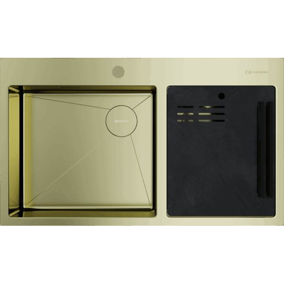 Кухонная мойка Omoikiri Akisame 86-2 Side LG 1,2 мм 4997048, светлое золото, Цвет производителя: светлое золото - фото 2