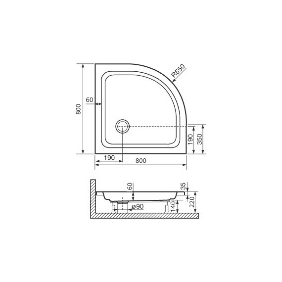 Поддон акриловый RGW Acrylic Style PL 80х80 см 16180488-11 - фото 3