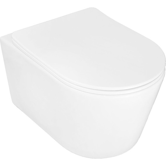 Унитаз подвесной безободковый Azario Ollin AZ-0513R с крышкой микролифт (Система смыва торнадо) - фото 2