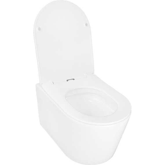 Унитаз подвесной безободковый Azario Ollin AZ-0513R с крышкой микролифт (Система смыва торнадо) - фото 3