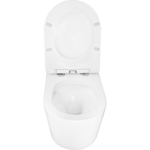 Унитаз подвесной безободковый Azario Ollin AZ-0513R с крышкой микролифт (Система смыва торнадо) - фото 5