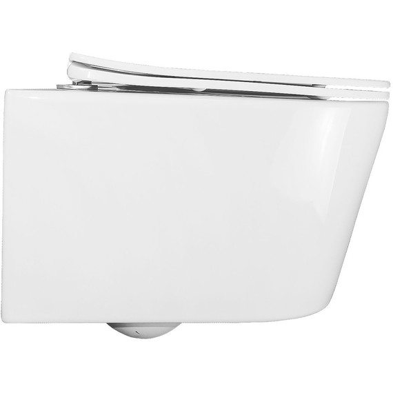 Унитаз подвесной безободковый Azario Ollin AZ-0513R с крышкой микролифт (Система смыва торнадо) - фото 9