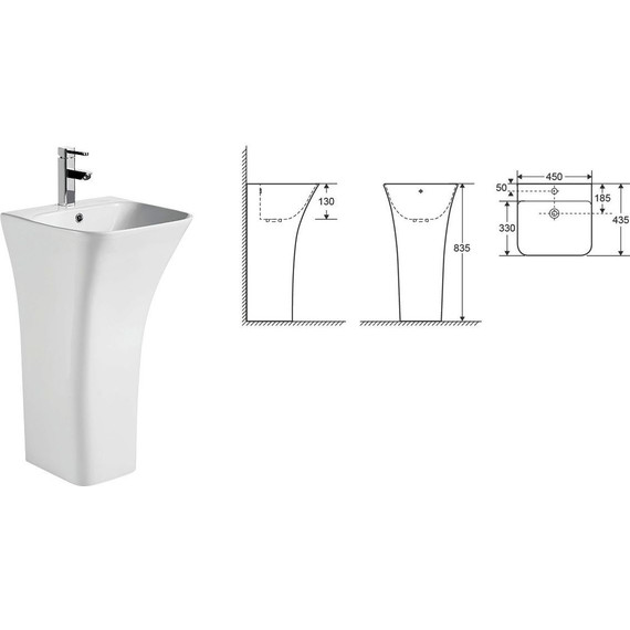 Раковина напольная Ceruttispa Luca 45 см - фото 15