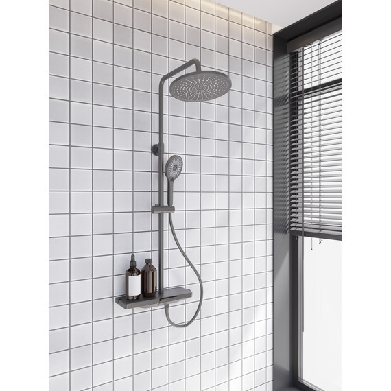 Душевая стойка Veconi EN-200-GR-C4, графит, Цвет производителя: графит - фото 2