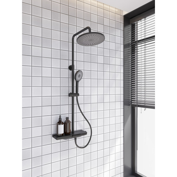 Душевая стойка Veconi EN-200-B-C4, чёрный матовый, Цвет производителя: чёрный матовый - фото 2