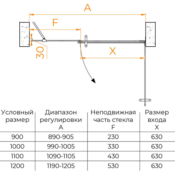 Душевая дверь RGW HO-012B 90 см 350601209-14 (стекло 8 мм), черный/прозрачное - фото 8