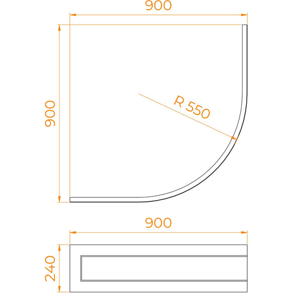 Панель фронтальная для душевого поддона RGW Acrylic BP/CL-S 90х90 см 16230909-90 - фото 3
