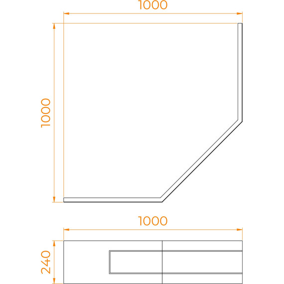 Панель фронтальная для душевого поддона RGW Acrylic BT/CL-S 100х100 см 16230713-10 - фото 2